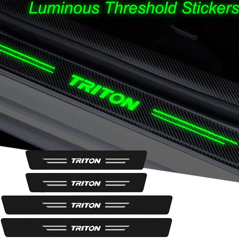 

Светящиеся наклейки на автомобиль, Противоударная Защитная пленка для багажника, двери, защита Бампера, педаль для эмблемы Mitsubishi TRITION