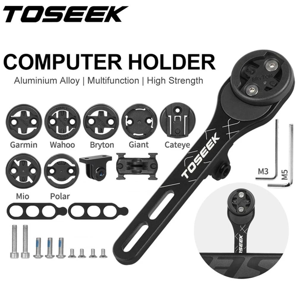

TOSEEK New Bicycle Computer Holder Stopwatch Mount GPS Bike Aluminum alloy Support Bicycle Stand For Garmin Gopro Bryton Wahoo