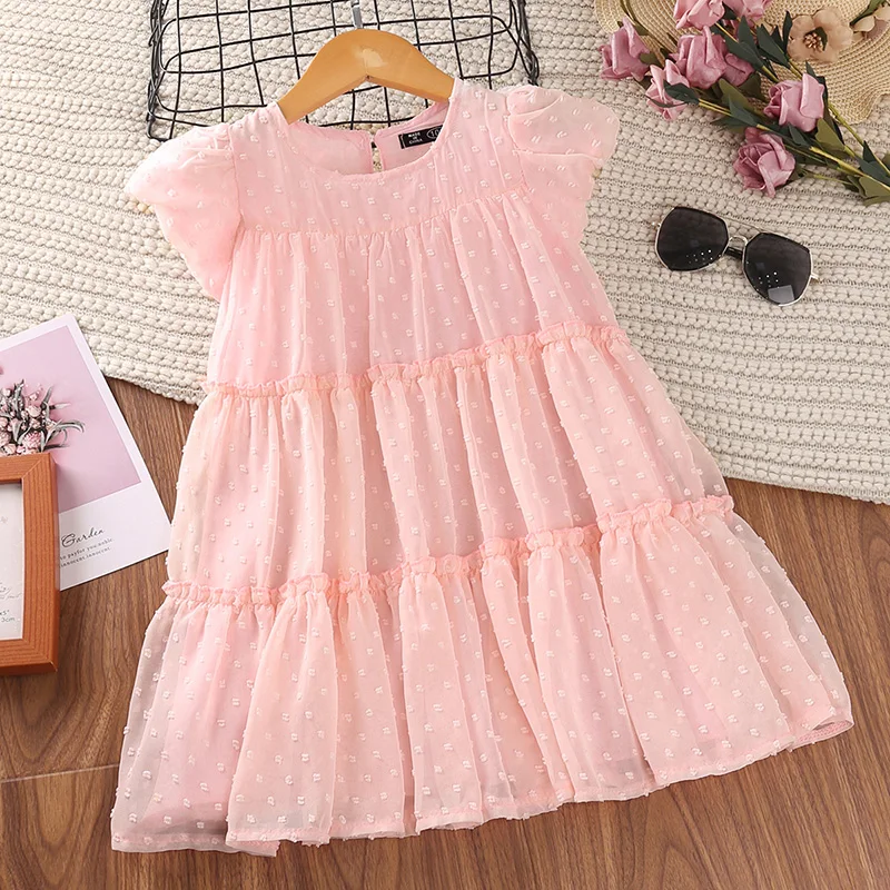 HE Hello Enjoy 2022 Summer Dress for Baby Girl Sleeveless Bow Cake Dress Party Wedding Princess Dresses Children Kid Clothes