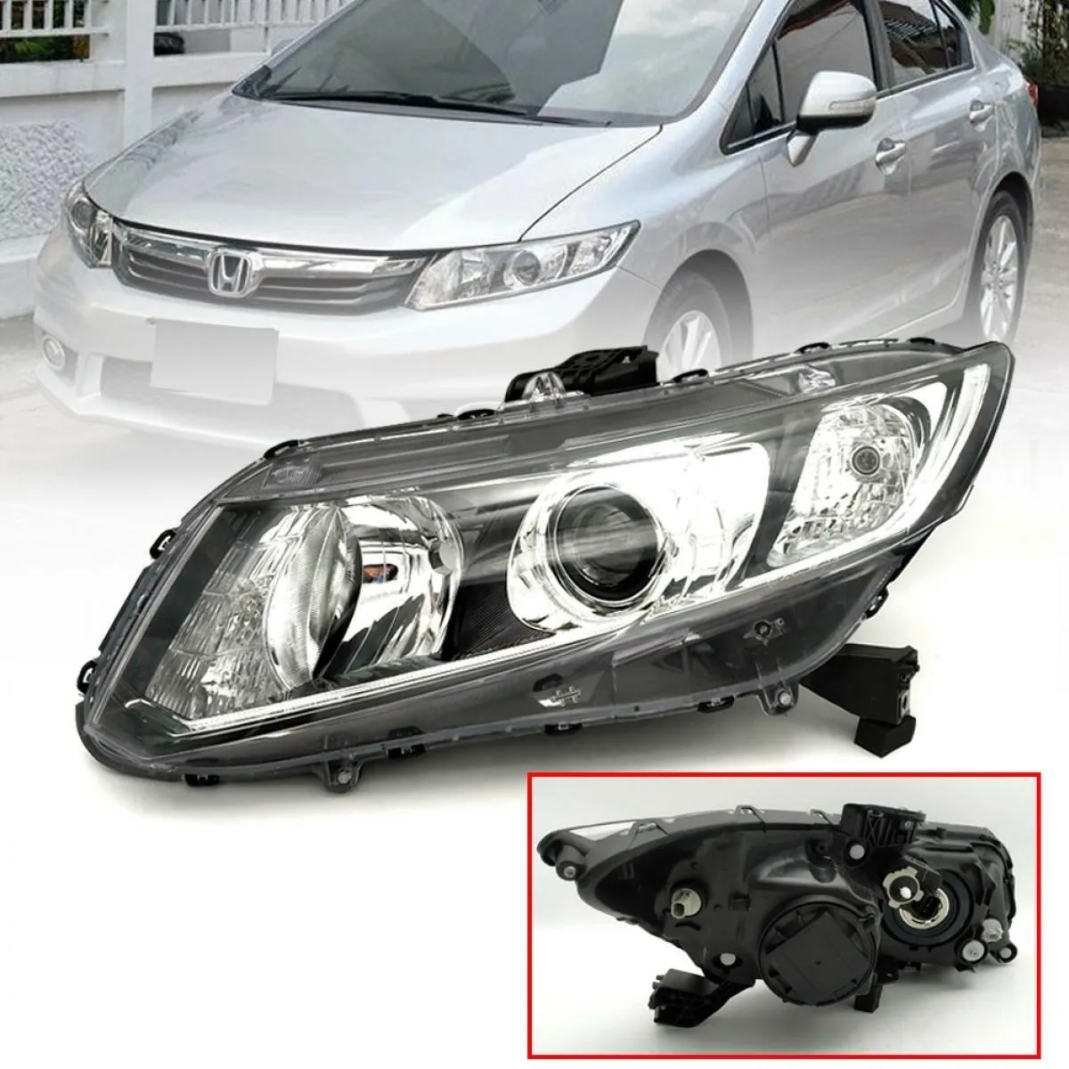 Фото Для Honda Civic Fb Sedan 2012 2013 2014 2015, передний бампер, фара, фара дальнего света, указатель поворота №1