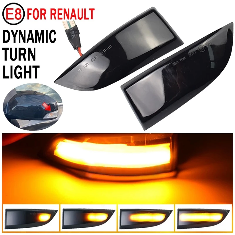 

For Renault Megane MK3 Laguna III X91 Scenic Fluence Latitude LED Dynamic Side Rearview Mirror Light Turn Signal Light