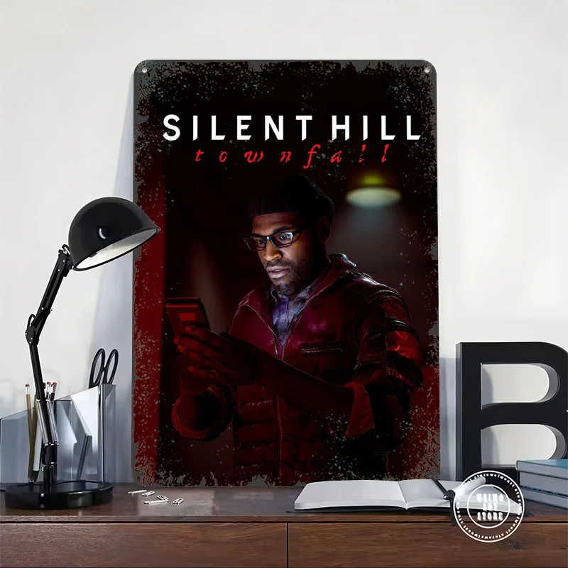 Фото Постер с 3D-текстурой по игре Silent Hill: Townfall, персонализированное настенное искусство, ретро-металлические таблички для винтажного декора комнаты №2