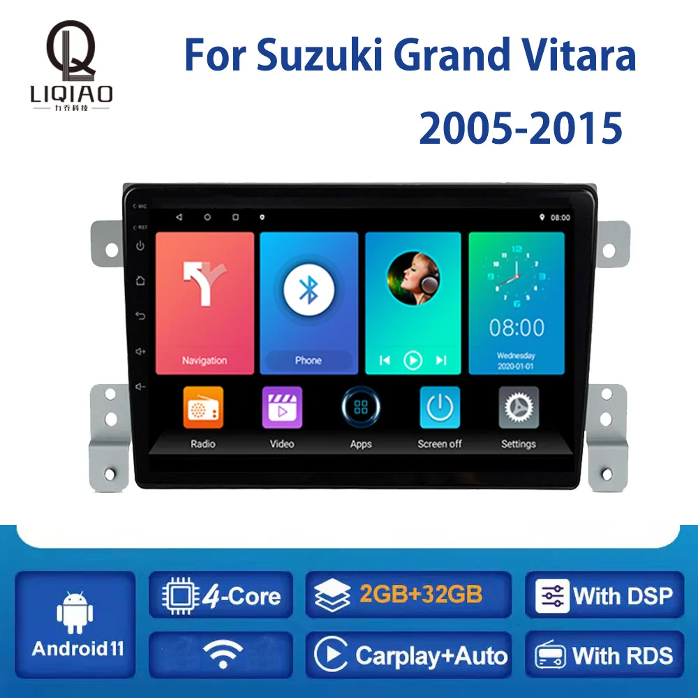 

Android 11 Car Radio For Suzuki Grand Vitara 2005-2015 Multimidia Video Player Navigation GPS Carplay Bluetooth DVD FM WIFI DSP