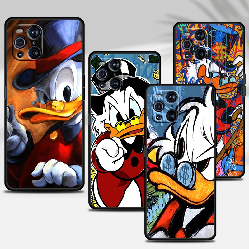 

Disney McDuck Scrooge Cool Black Phone Case For OPPO GT Master Find X5 X3 Realme 9 8 6 C3 C21Y Pro Lite A53S A5 A9 2020