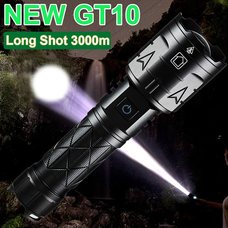 

C2 XHP120 LED Flashlight Camping Powerful USB Rechargeable Searching Spotlights High Lumens G10 White LED Tactical Flashlights