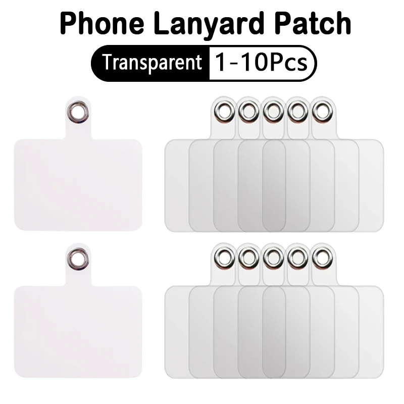 

10pcs Universal Detachable Transparent Mobile Phone Lanyard Patch Ultra Thin Phones Crossbody Strap Hanging Cord Replacement Tab