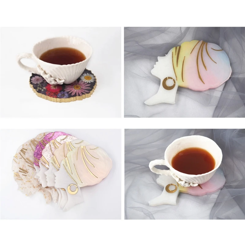 

Afro Female Epoxy Resin Mold Tea Mat Human Head Coaster Tray Silicone Mould DIY Art Craft Tool Handmade Table Decoration