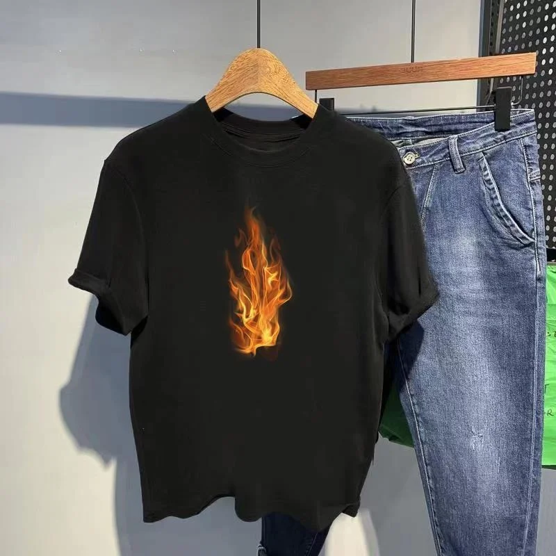 

Flame Clothing T-shirt Men's Vintage T-shirt 2022 Casual Anime Top T-shirt Comics