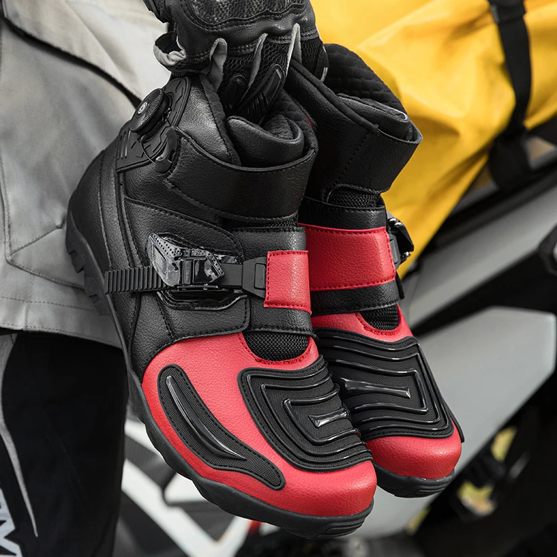 

Latest Motorcycle Ankle Boots Anti-slip Waterproof Men's Biker Boot Spring Summer Motorcyclis Shoes Moto Equipment Lightweight