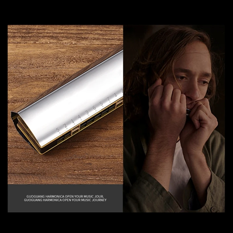 

Профессиональная гармоника Y1UC с 24 отверстиями для начинающих, Diatonic Double Tremolo, гармоника для взрослых, музыки и студентов, подарок учителю