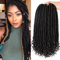 synthetic 20inch faux locs crochet hair braids dreadlocks hair extensions ombre brown african pre looped braids for black women