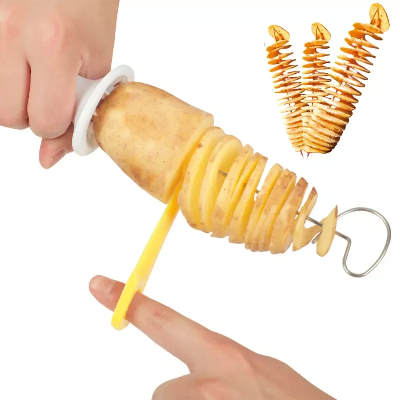 

NEW2023 Potato BBQ Skewers For Camping Chips Maker potato slicer Potato Spiral Cutter Barbecue Tools Kitchen Accessories
