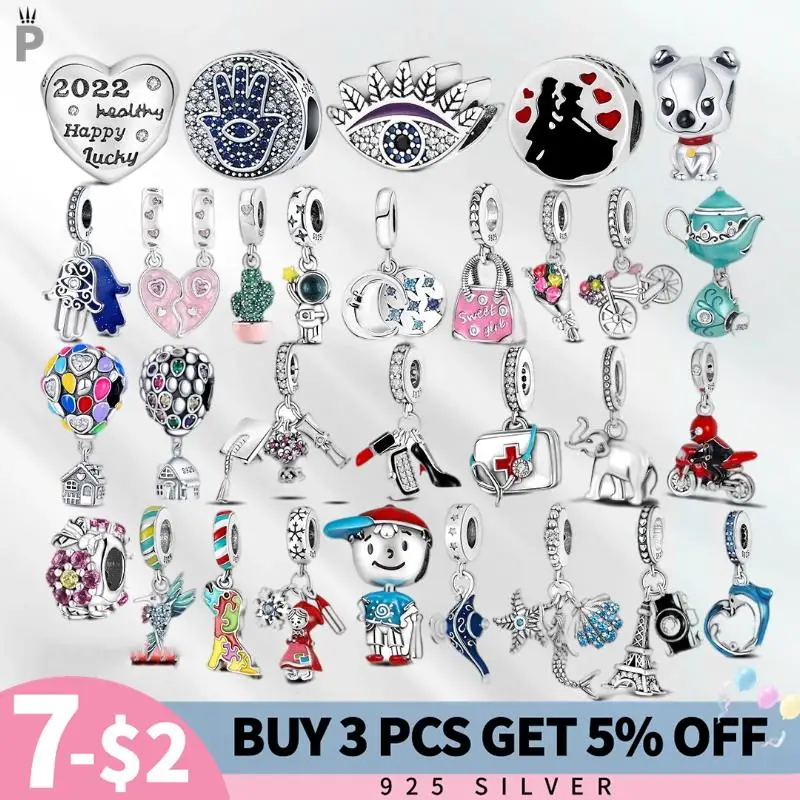 

NEW 100% 925 Sterling SILVER Original Charms Paw Footprints Beads Cat Love Heart Fit Quality Bracelet Jewelry Women Gril Gift