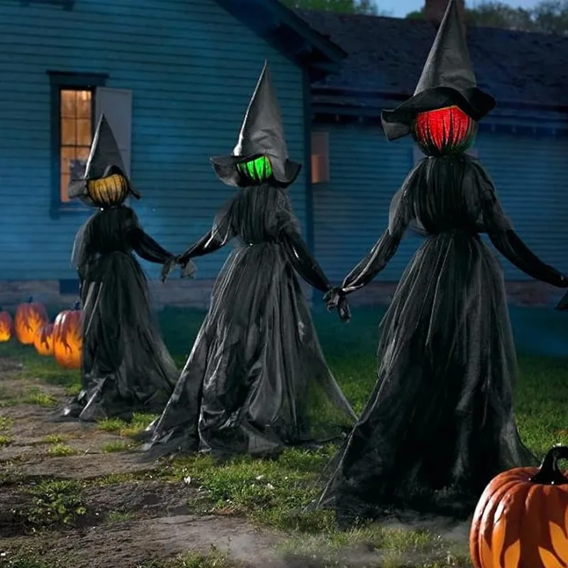 

Dazzle Bright Halloween Decorations, 6 FT Set of 3 Light Up Halloween Witch with Stakes, Witch Decorations