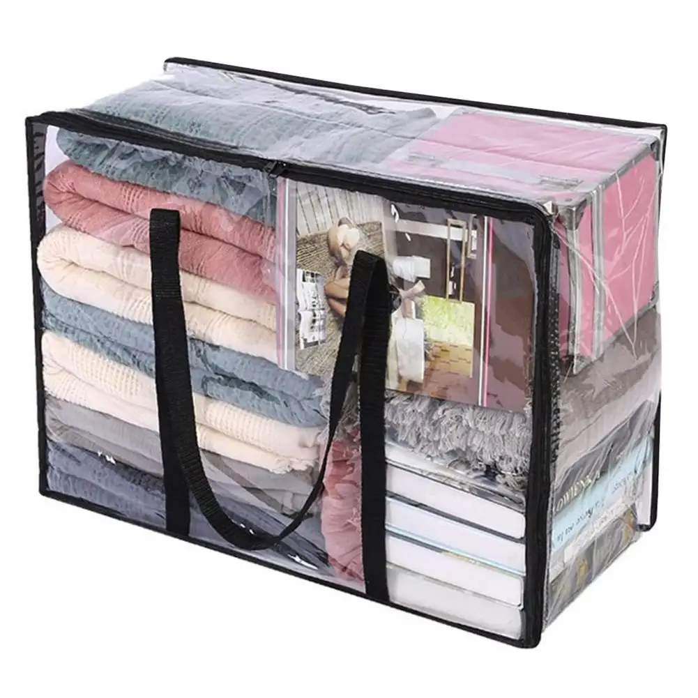 

Толстый Плед вместительная Пылезащитная сумка для хранения одежды, водонепроницаемый прозрачный аккуратный органайзер для одеял, подушек