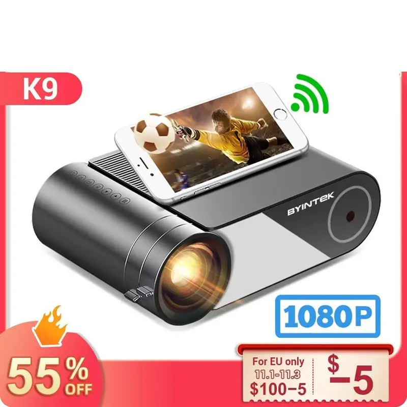 K9 WIFI Wireless TV Mini Portable Video LCD Home Theater HD LED 1080P Projector for Iphone Smartphone 3D 4K Cinema