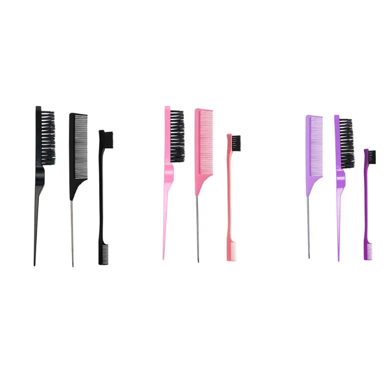 

3Pcs Hair Styling Combs Set Teasing Hair Brushes Tail Comb Edge Tool for Women
