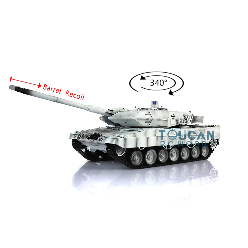 

2.4G Henglong 1/16 7.0 Plastic Leopard2A6 RTR RC Tank Barrel Recoil Model 3889 Battle Against Military Toys TH17620-SMT7
