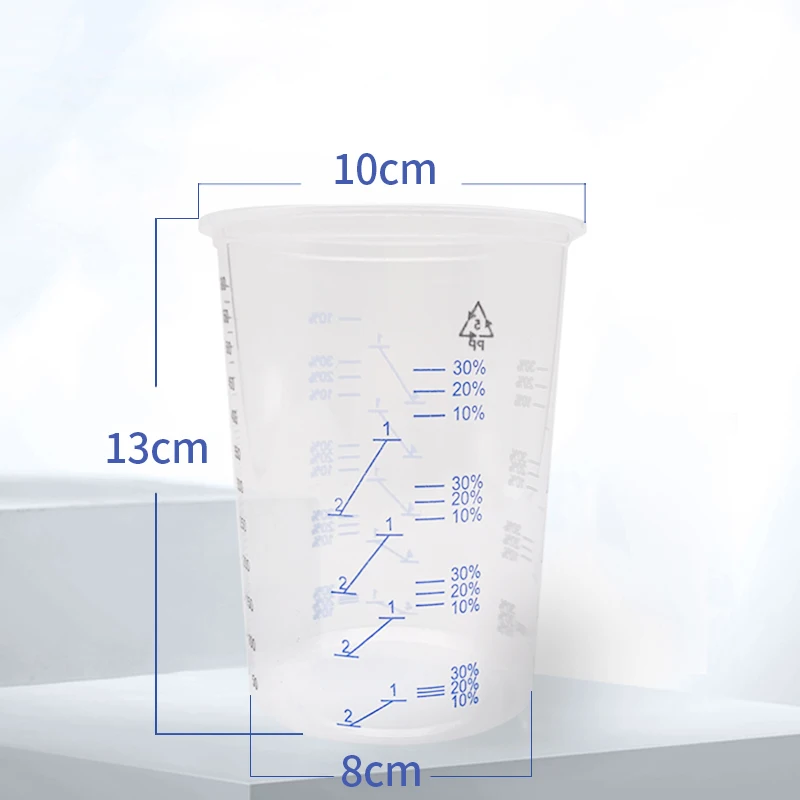 

10pcs Transparent Plastic Paint Mixing Cups For Accurate Mixing Of Paint And Liquids 600ML School Laboratory Cups NEW