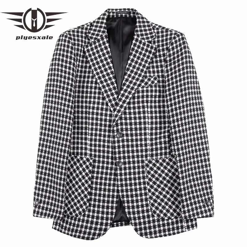 

Plyesxale Luxury New Arrival Autumn Blazers For Men Elegant Stylish Mens Casual Blazer Jacket Slim Fit Terno Masculino Q1639