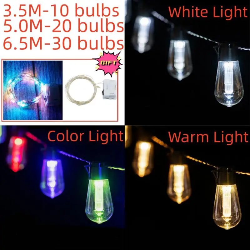 

LED Solar String Lights IP65 Waterproof Outdoor Christmas Decoration Bulb Retro Holiday Garland Garden Furniture Fairy Lamp