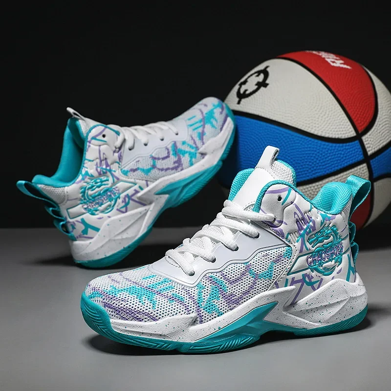 Детская Баскетбольная обувь для детей старшего возраста дышащая износостойкая