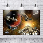 Вселенная космическая станция планета космический корабль астронавт фон для фотосъемки новорожденных детей фотография фон плакат