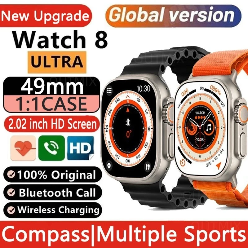

Smart Watch 49mm Ultra 8 NFC Door Access Unlock Smartwatch Series8 GPS Bluetooth Call Wireless Charge Fitness Bracelet For Apple
