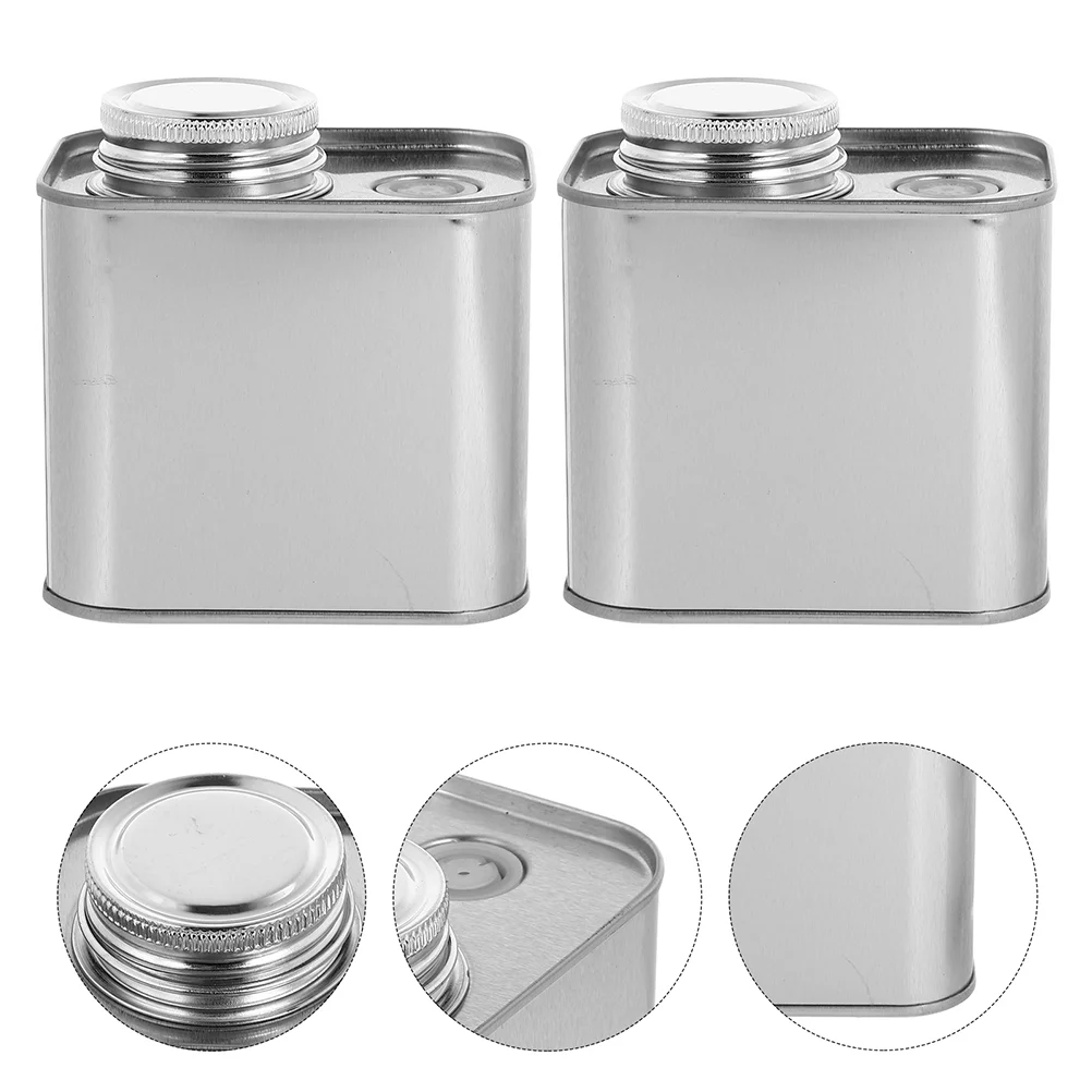 

2 Pcs Container Coffee Bean Storage Tank Cookie Containers Square Tin Can Tinplate Sealed Jar Boxes