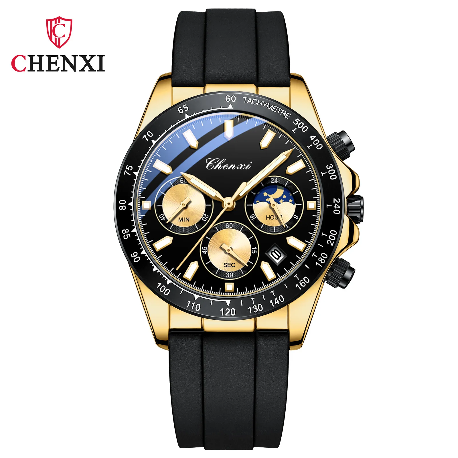 CHENXI 958 мужские кварцевые часы с хронографом спортивные модные наручные