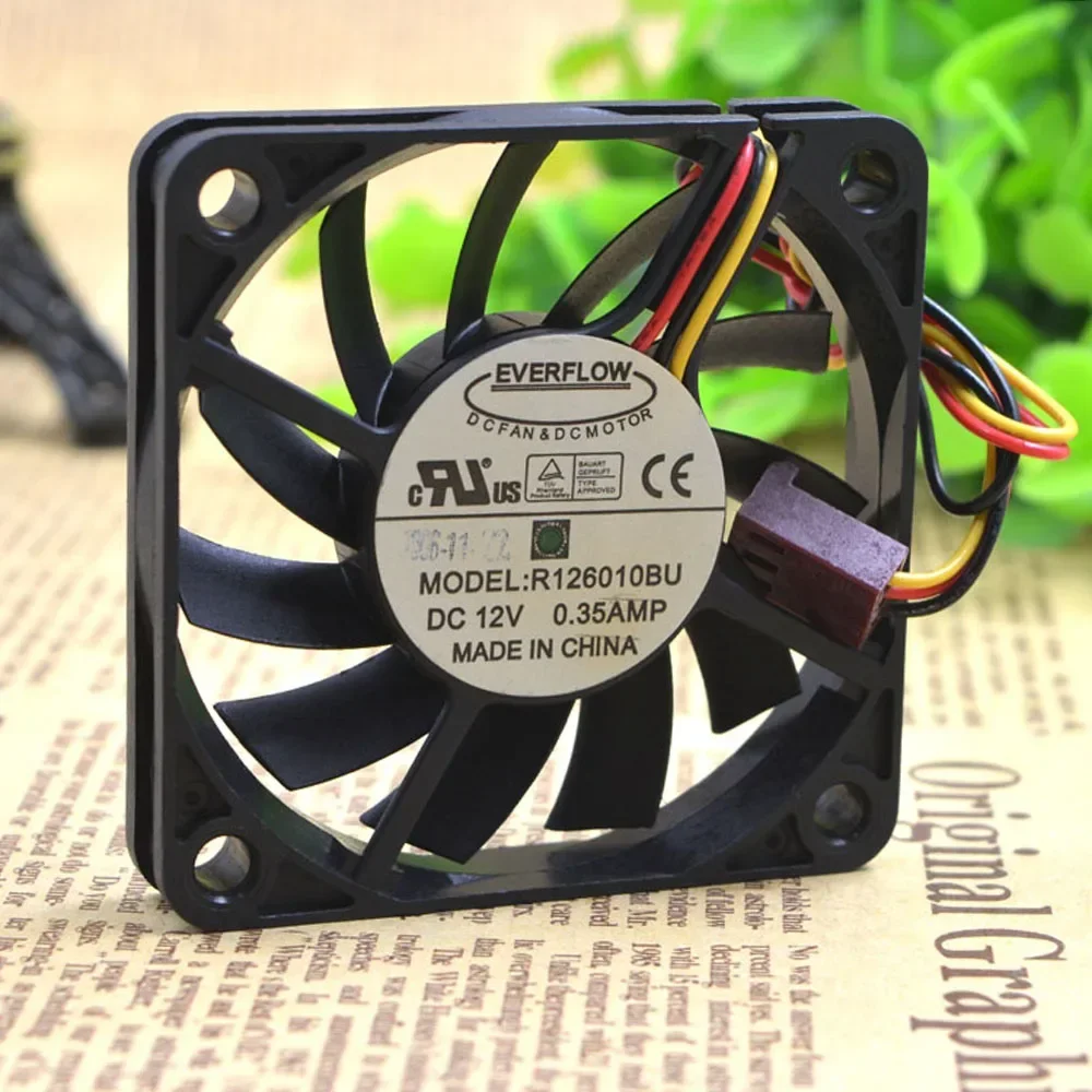 Фото ДЛЯ EVERFLOW R 126010 BU 6010 6 см 12 В 0,25 А двойной шариковый вентилятор 60X60X10 мм №2