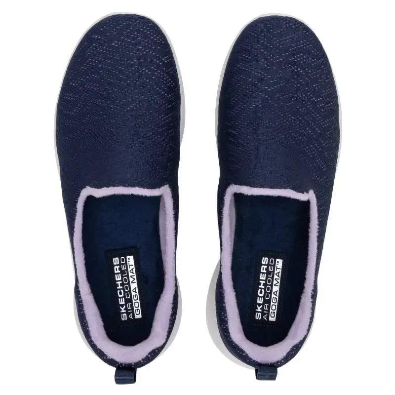 Фото Новые модные женские повседневные туфли Skechers для спорта и фитнеса, удобные, на флисовой подкладке, 124676-NVLV №4