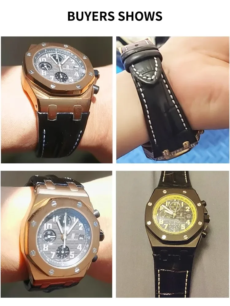 Фото Для Audemars и Piguet Royal Oak Offshore ремешок AP15710 15703 26470 26133 ремешок для часов из натуральной кожи 28 мм мужской браслет AP №4