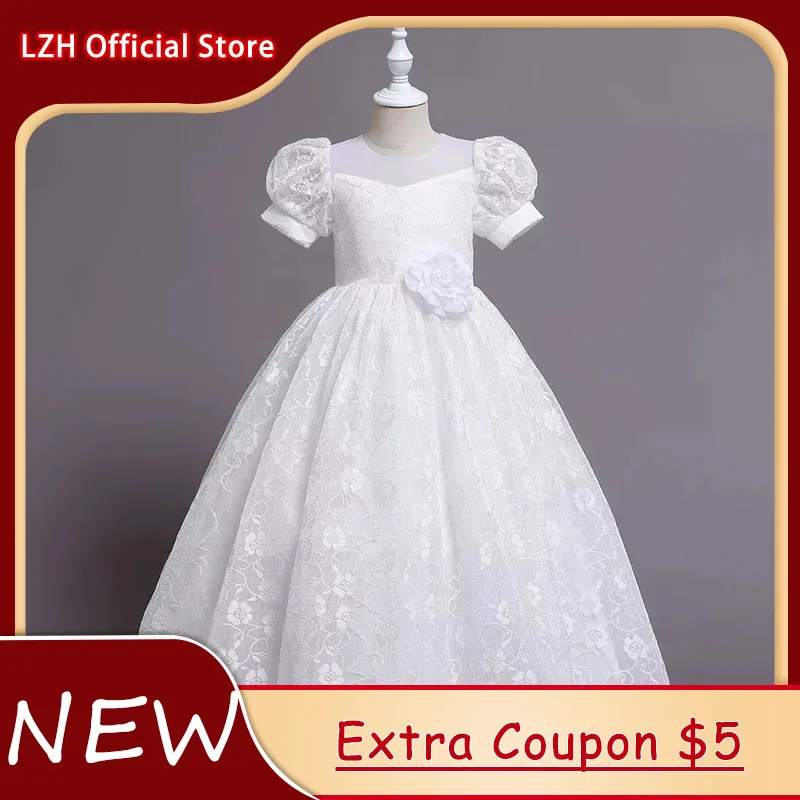 

LZH Children Princess Dress Girl Wedding Evening Dress Kids Bridesmaid Clothing Baby Girls Party Costume Kids Prom Dress 4-14Y