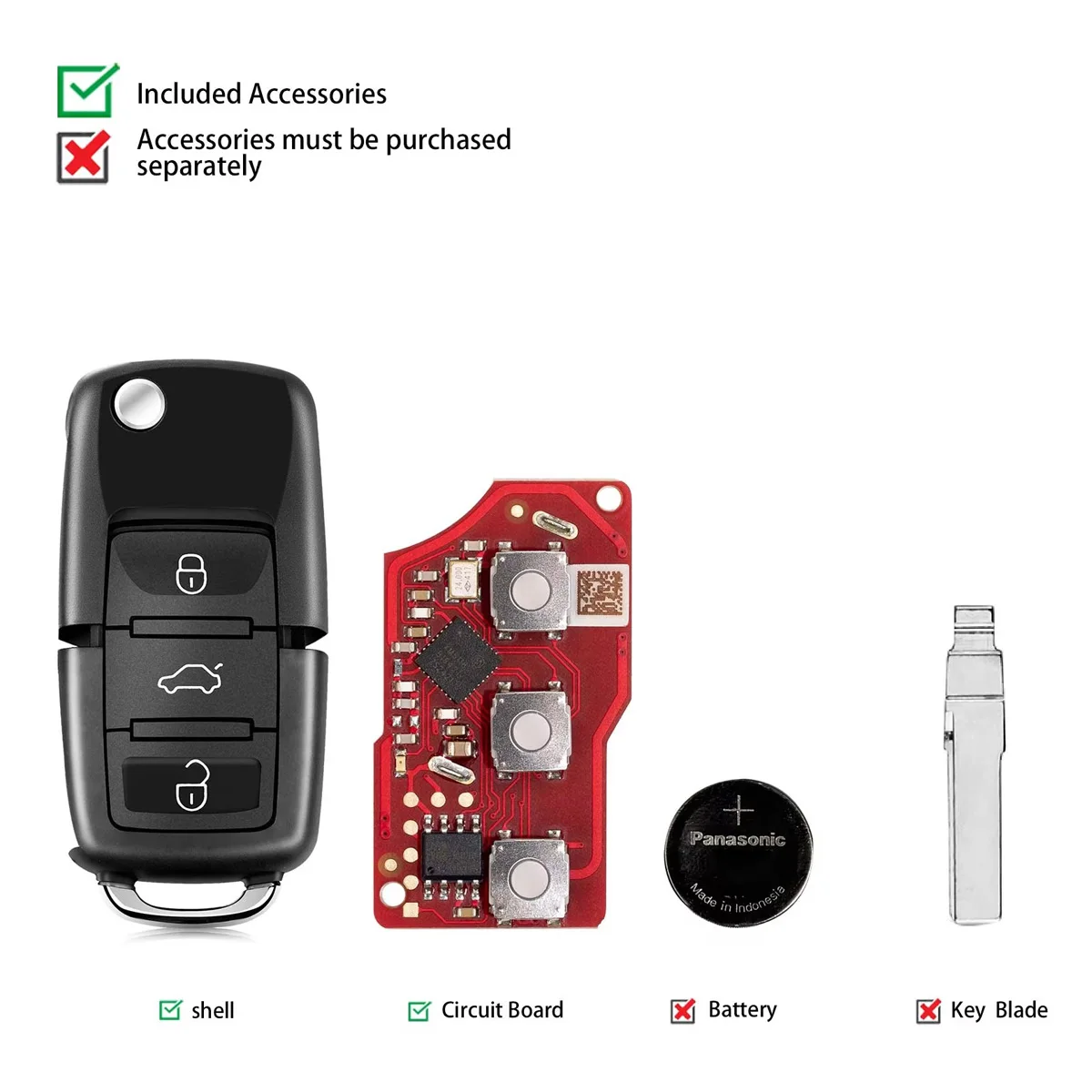 5 шт. Xhorse XKB520EN второго поколения заменен XKB501EN проводной дистанционный ключ для VW B5