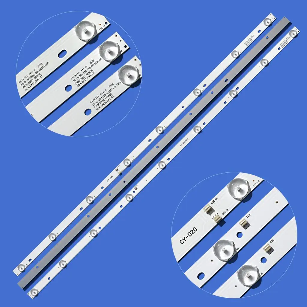 

Новинка 3 uds светодиодная подсветка 43 "TV AKAI AK TV 432 JS-D-JP4320-081EC 091EC E43F2000