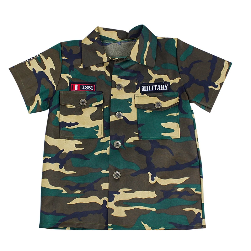 

Military Camouflage Military Training Clothes in children's Role Play Cosplay Performance Clothing Short Sleeved Suit