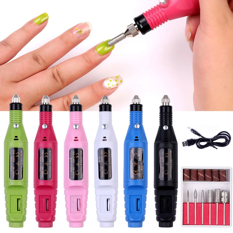 Electric Portable Nail Products Agent Polishing Manicure Pedicure Machine Drill Mini Art Pen File Machine Nail Drill