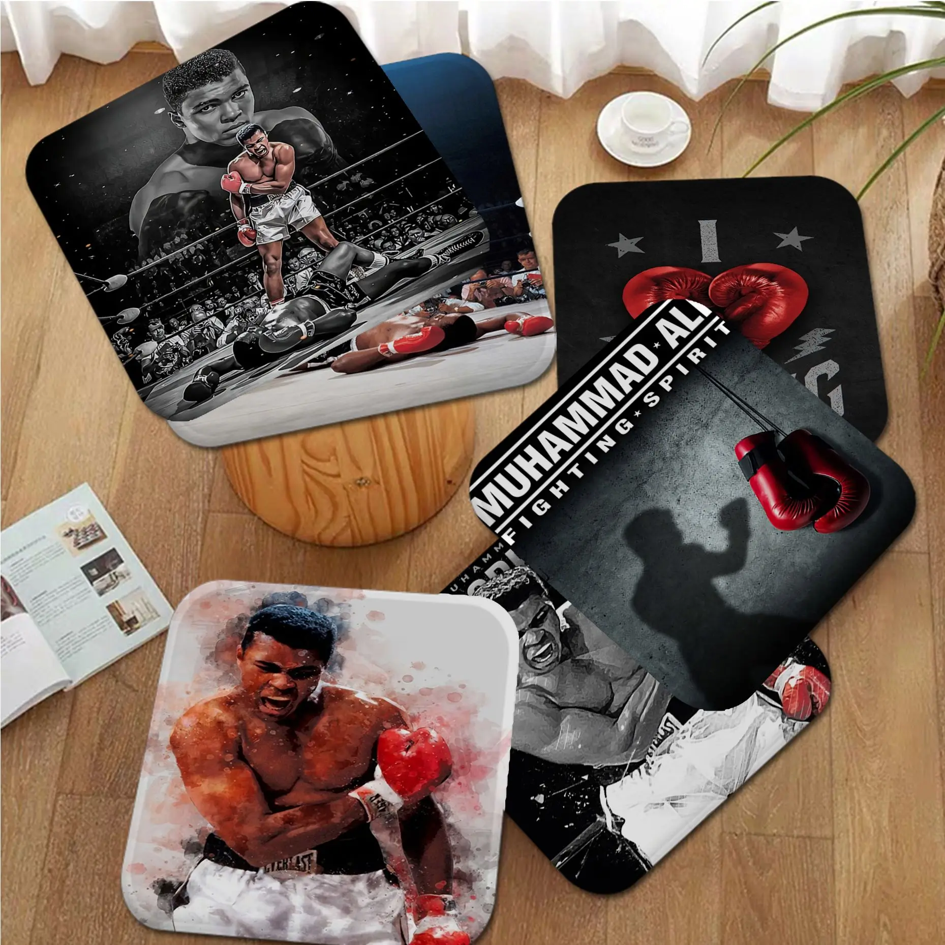 

Boxer Muhammad Ali Round Chair Mat Soft Pad Seat Cushion For Dining Patio Home Office Indoor Outdoor Garden Sofa Decor Tatami