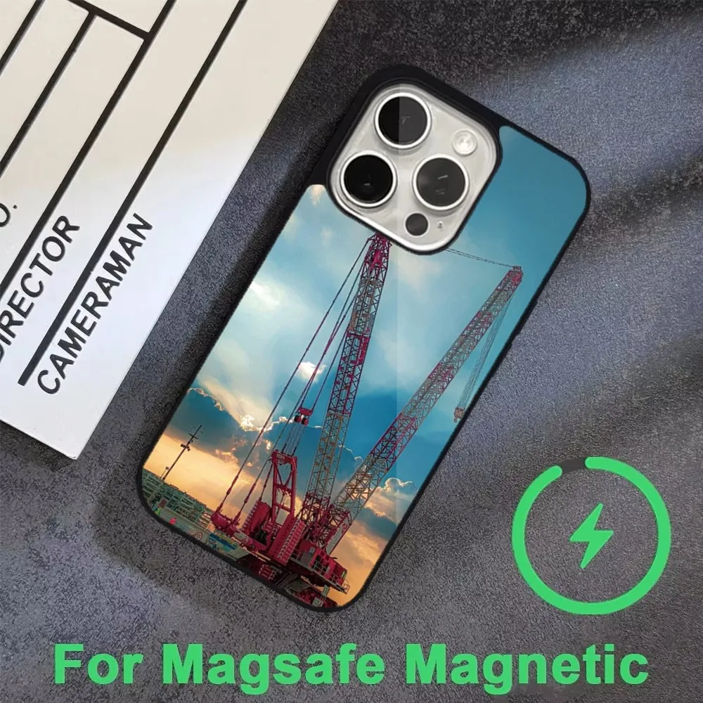 Чехол для телефона D-derrick с подъемным краном iPhone 16 15 14 13 12 11 Pro Max Plus Mini Magsafe Магнитный