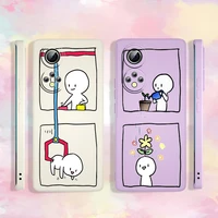 cute art painting for huawei honor 8a pro prime 2020 9s 9c 9x pro lite 5g 10i x10 10x lite 20 20e 20 pro liquid rope phone case