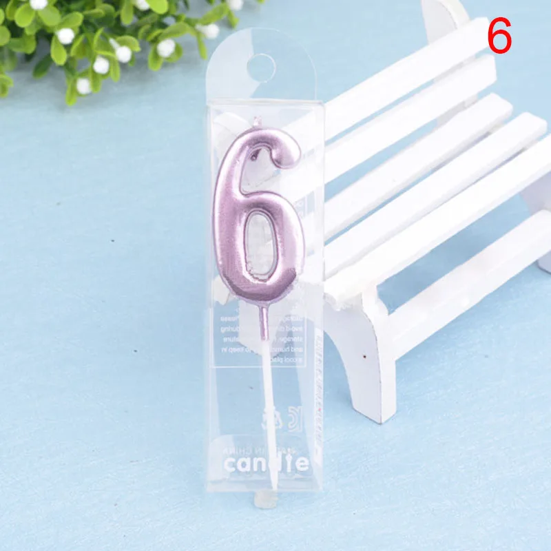 Цифровая Свеча из розового золота с цифрами на день рождения для торта 0 1 2 3 4 5 6 7 8 9