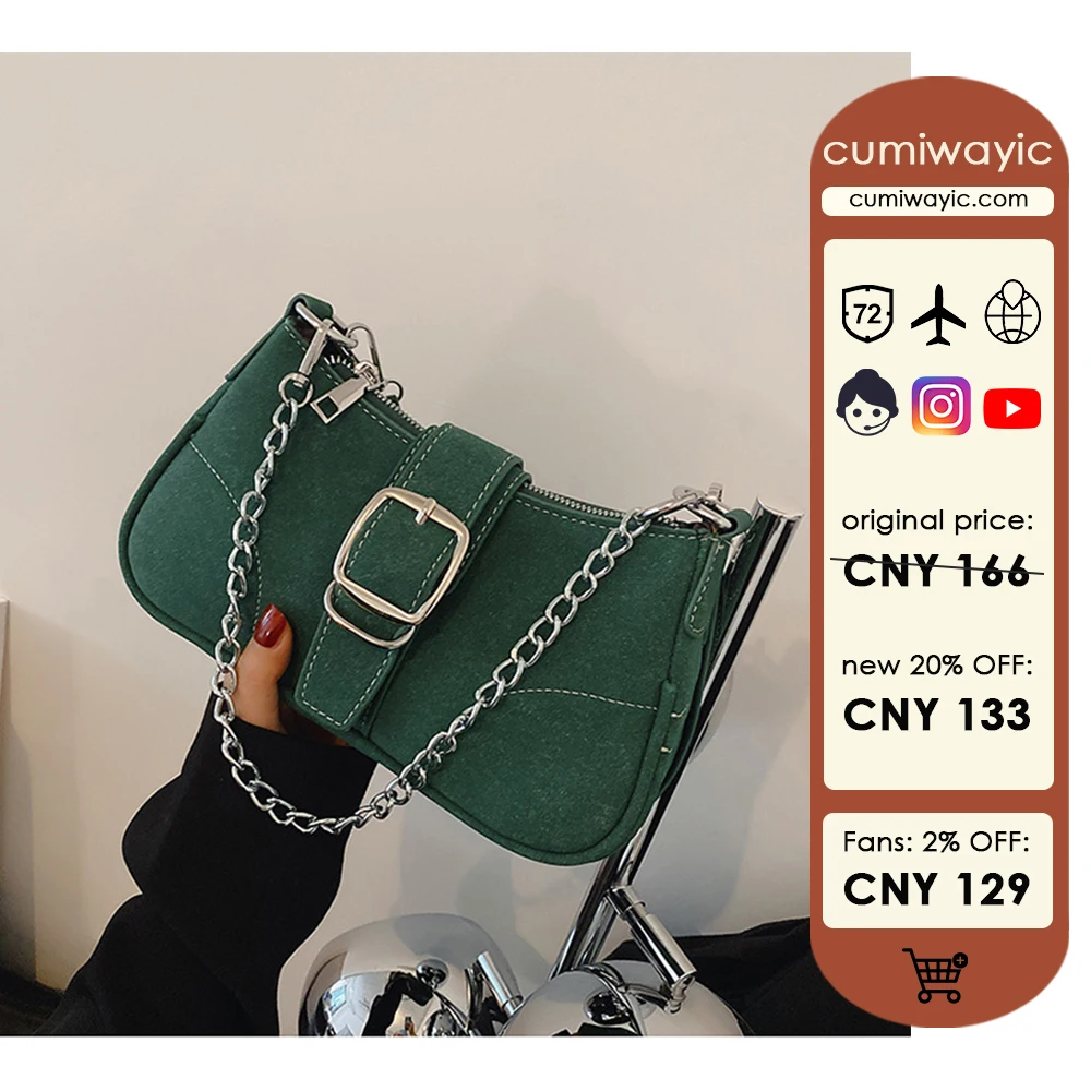 

Модная классическая сумка cumiwayic на цепочке для подмышек, сумочка для телефона, винтажная однотонная шерстяная сумка на плечо для повседневного использования для дам