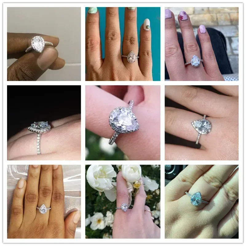 Лидер продаж дизайн капли воды женское кольцо с микроасфальтированным