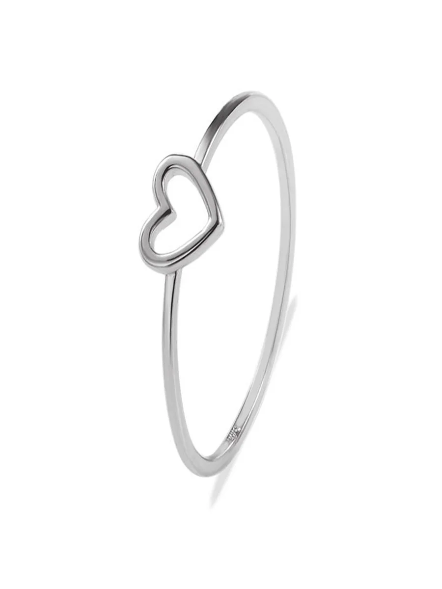 

Simple Hollow Heart Peach Heart Ring Engagement Ring Wedding Ring Set for Couple