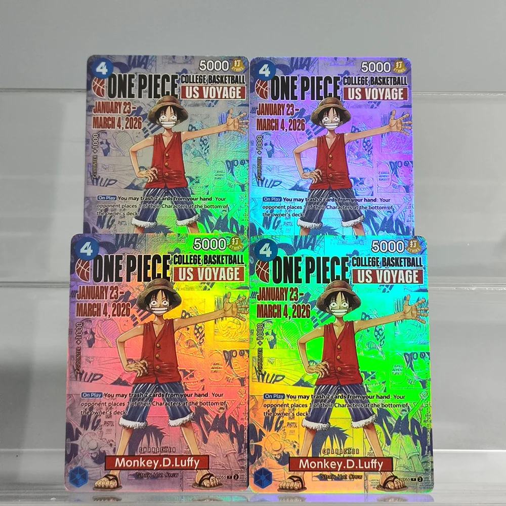 Фото Коллекционная промо-карта-игрушка Self Made Proxy One Piece OPCG English Luffy P-055 College Basketball US Voyage Game Collection №1