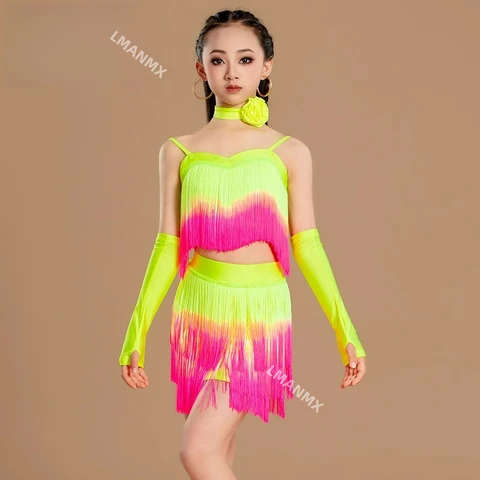 Детский костюм для латиноамериканских танцев из полиэстера