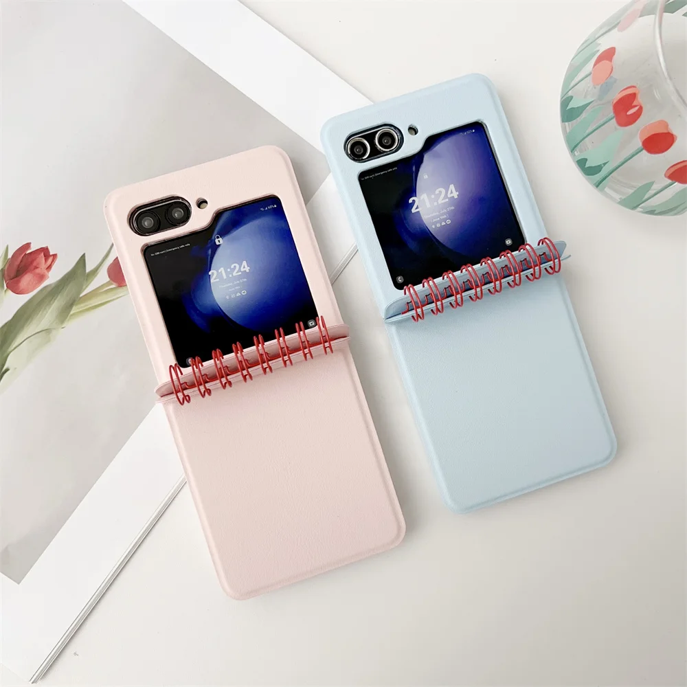 Чехол для телефона в стиле спирального ноутбука Samsung Galaxy Z Flip 6 5 4 3 Flip6 Flip5 Flip4 Flip3 5G