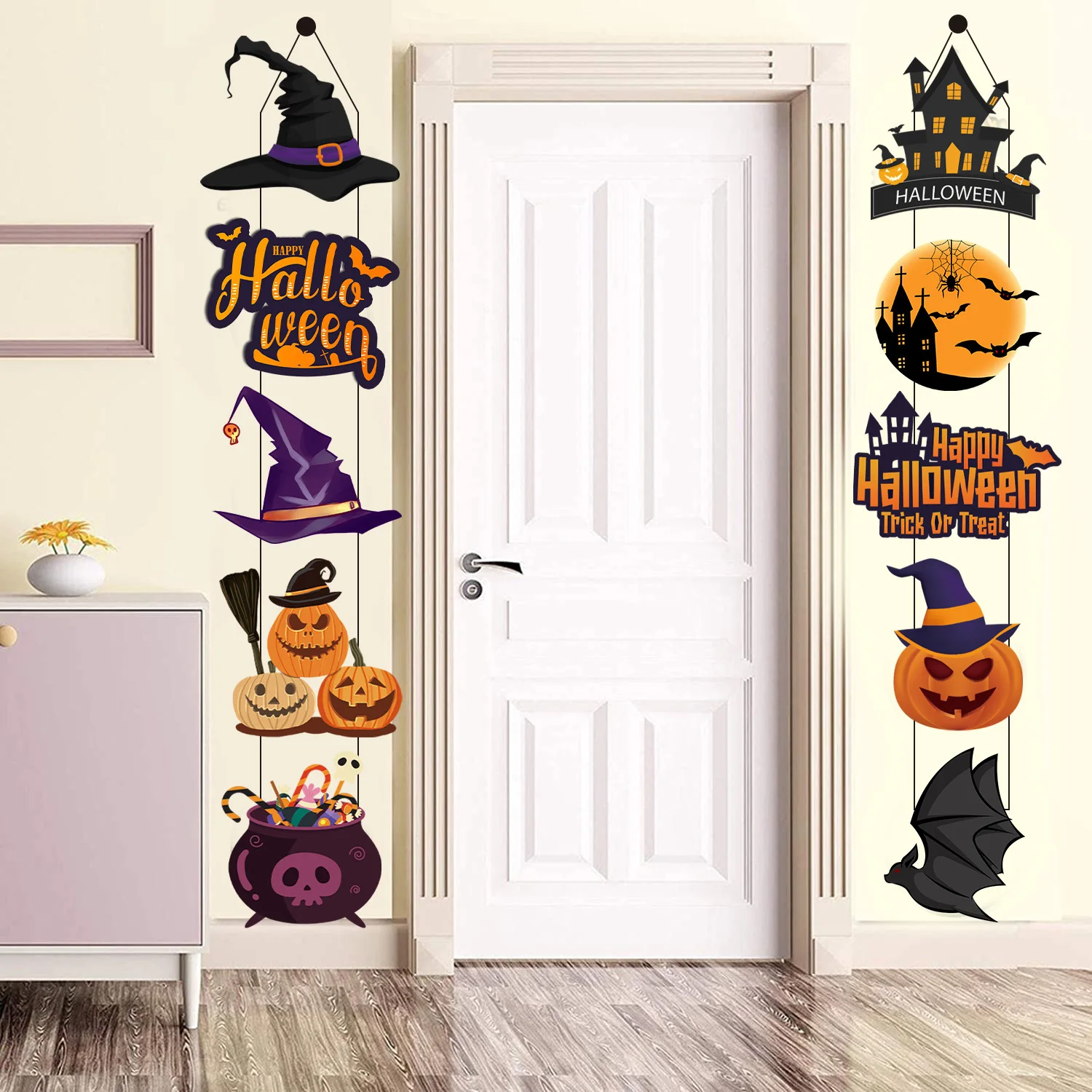

2023 Halloween Home Decoration Halloween Door Hanging Halloween Couplet Kids Favor Halloween Bedroom Decor