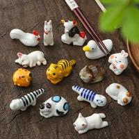 animal cat dog zodiac chopstick rest ceramic holder japanese ramen chopstick